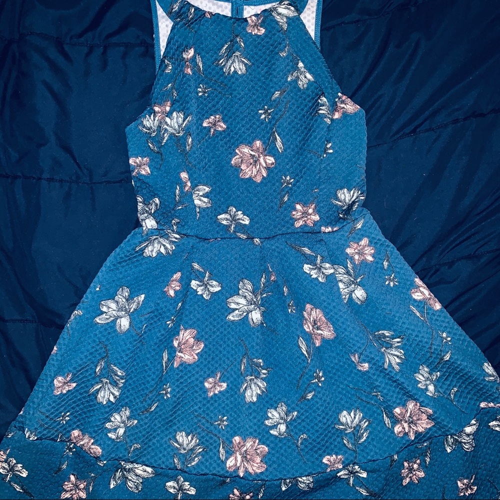 Blue & Pink Floral Dress